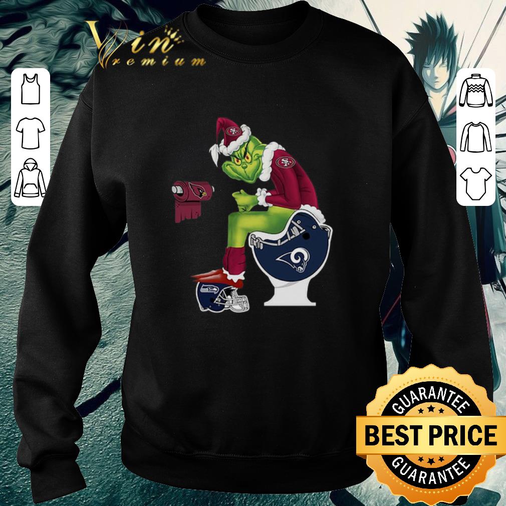 Top 49ers Grinch Santa Cardinals LA Rams Toilet Seattle Seahawks shirt