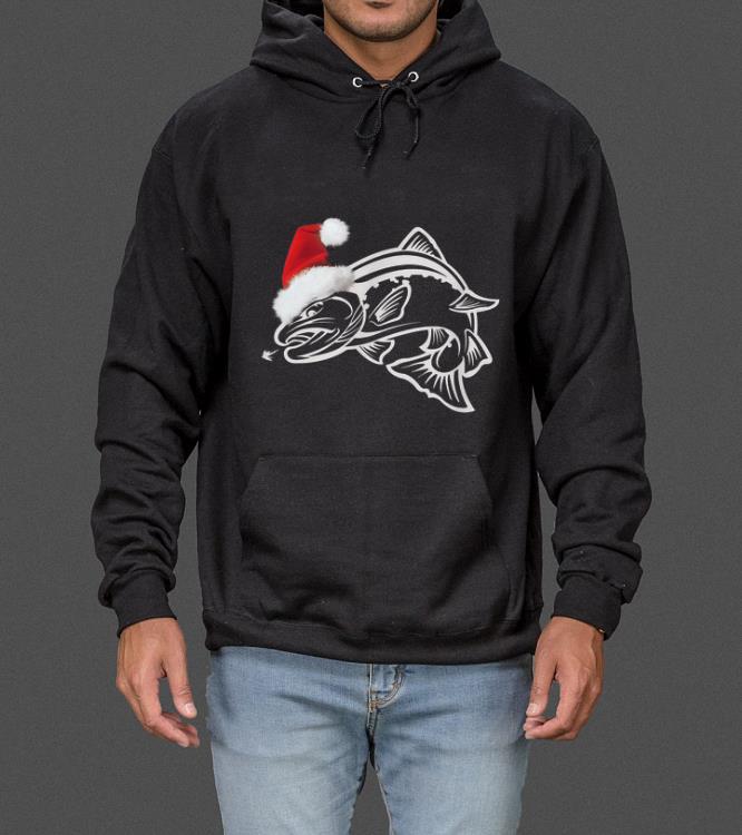 Trout Fishing Santa Claus Christmas Fish Hat Tee sweater
