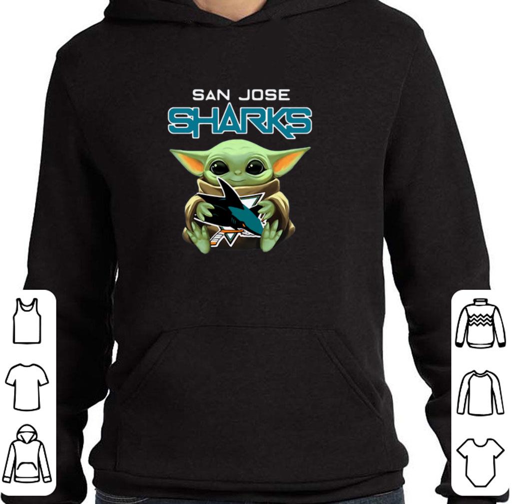 Nice Baby Yoda hug San Jose Sharks Star Wars Mandalorian shirt