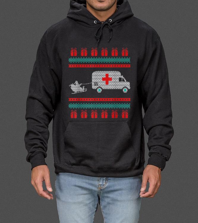 Original Christmas Ugly Sweater Ambulance Emergency EMT Santa sweater