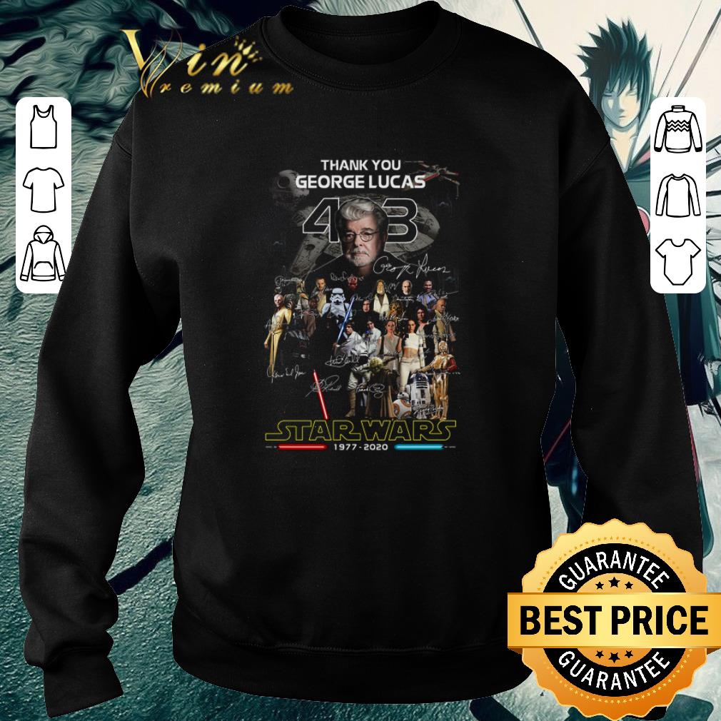 Original Thank you George Lucas all signature Star Wars 1977 2020 shirt