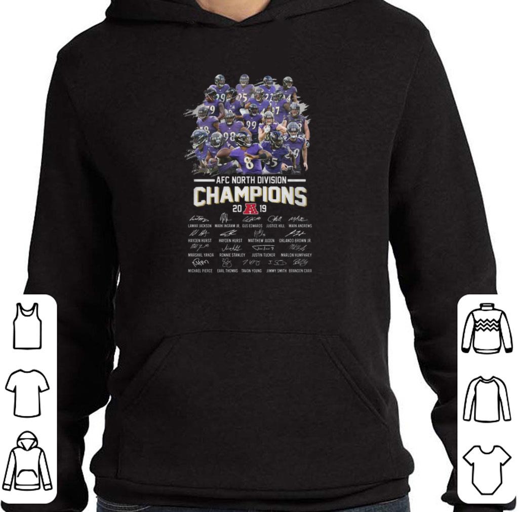 Pretty AFC North Division Champions 2019 Baltimore Ravens signatures shirt