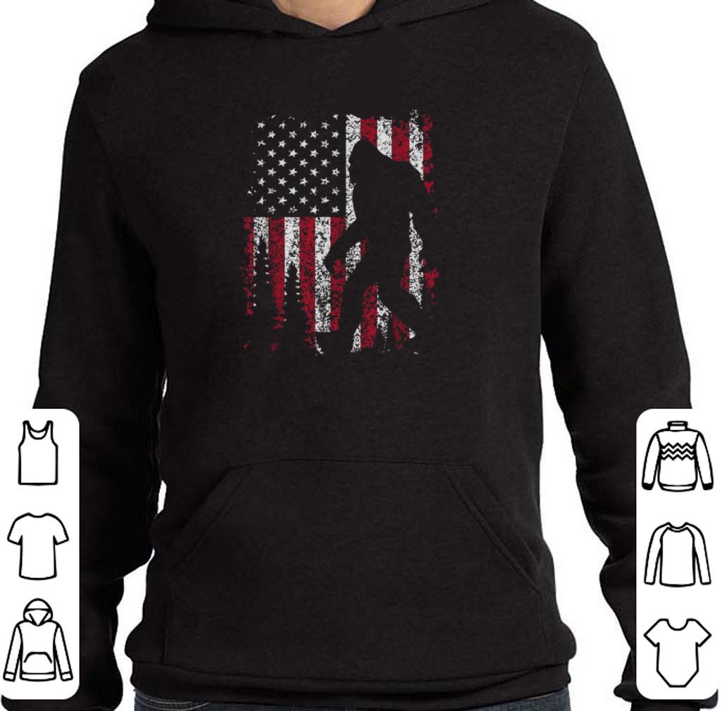 Pretty Bigfoot American flag sunset shirt
