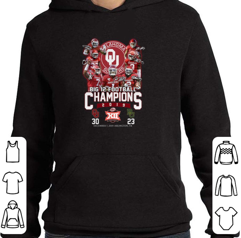 Pretty Oklahoma Sooners signatures Big 12 Football Champions 2019 shirt