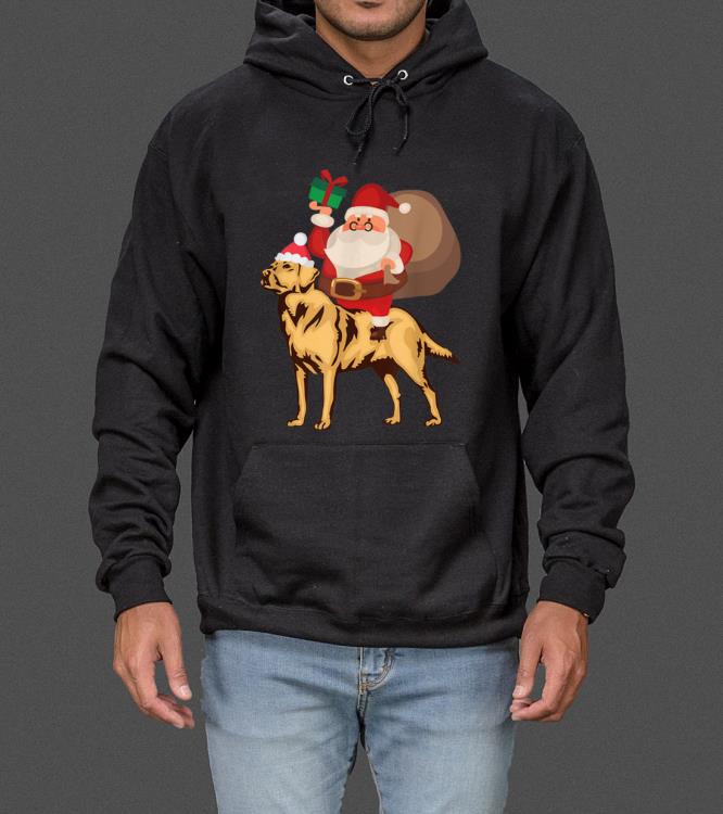 Top Santa Riding Labrador Retriever Christmas Pajama Gift sweater