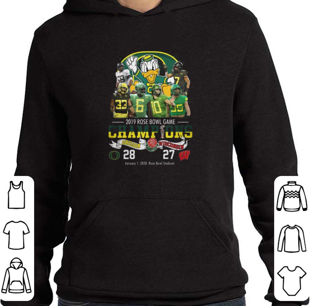 Official 2019 Rose Bowl Game Champions Oregon Ducks vs Wisconsin 28 27 shirt