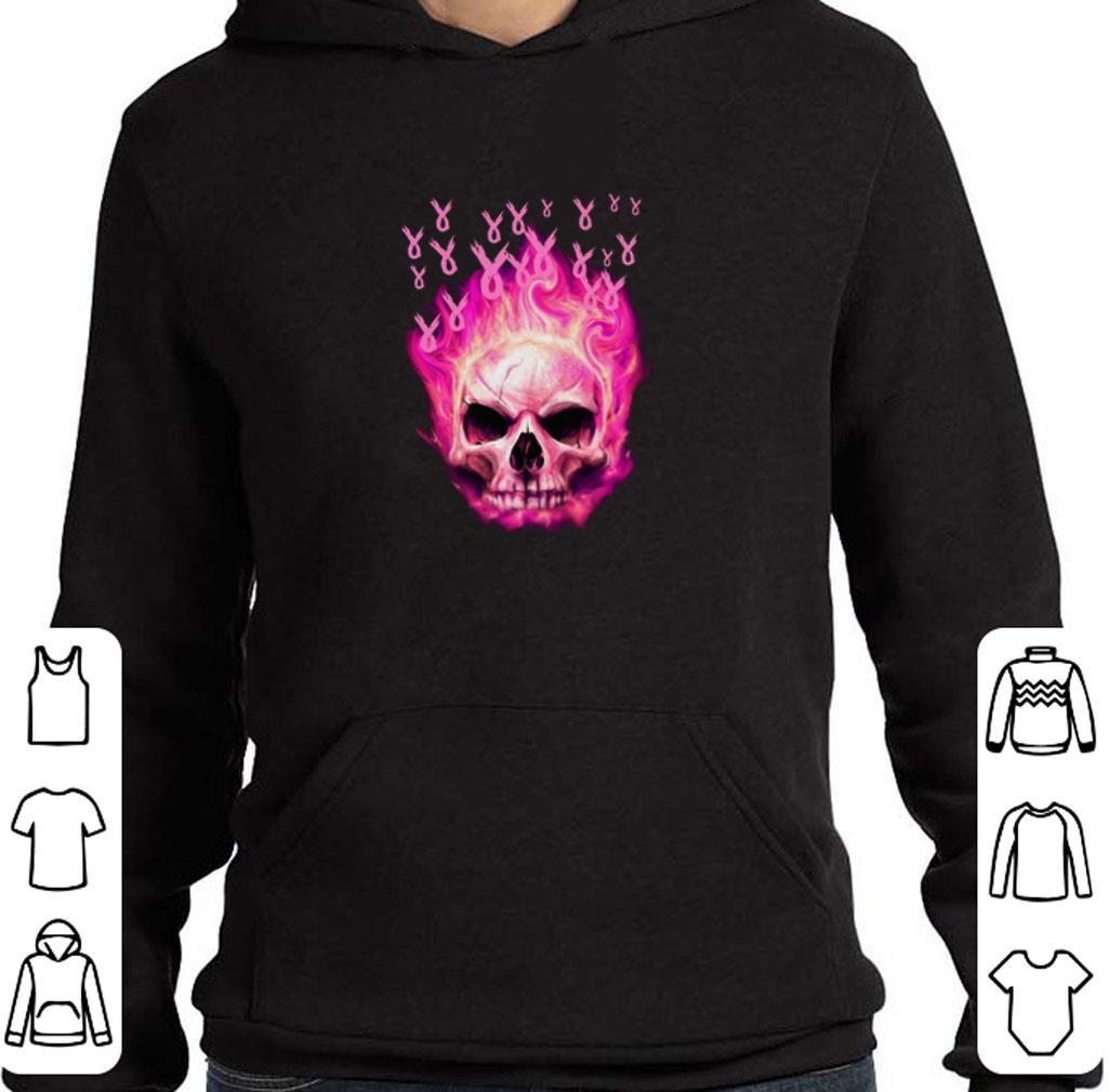 Hot Breast cancer awareness fire skull shirt