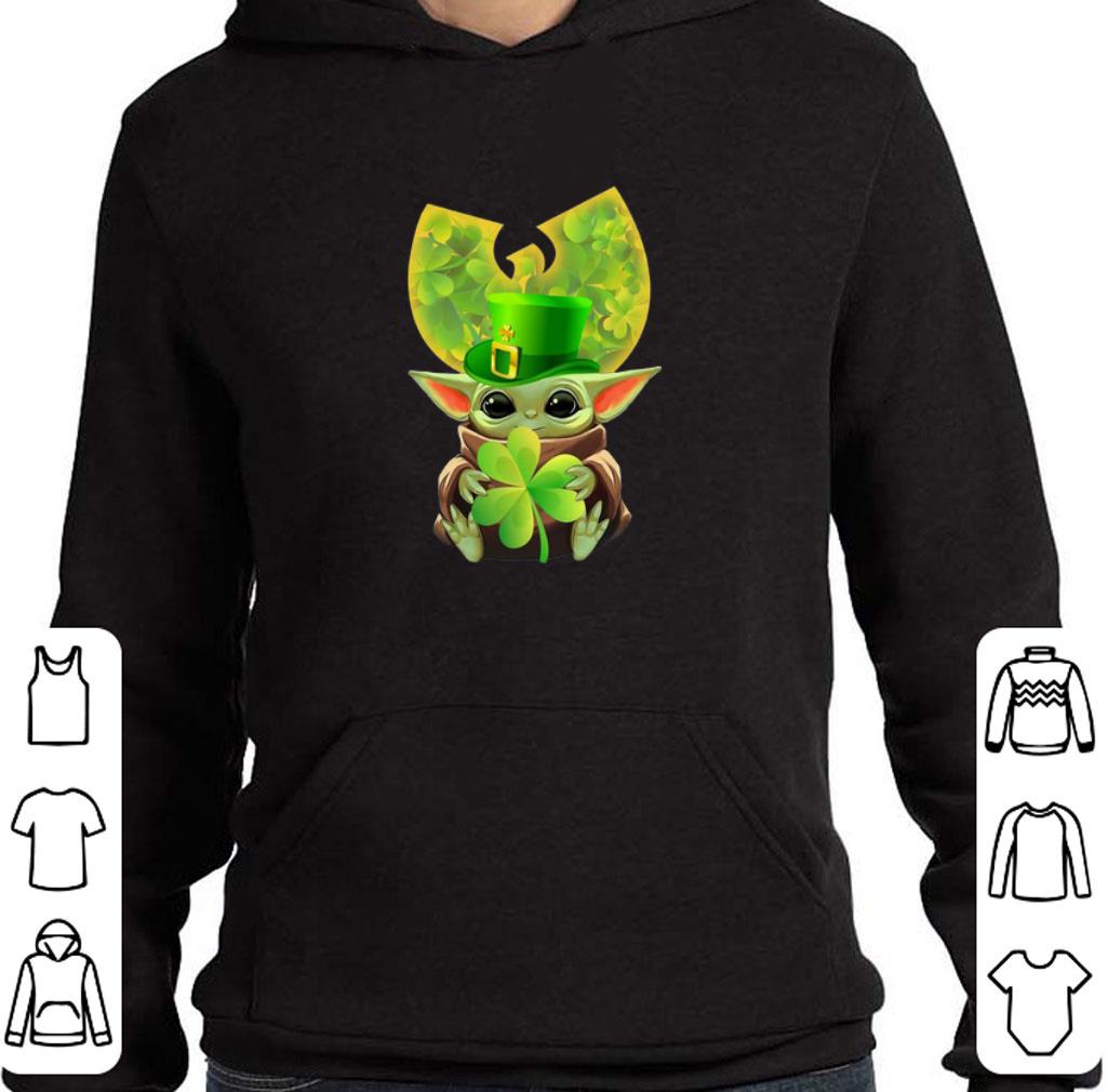 Nice Baby Yoda hug Wu Tang Clan Logo St Patrick Day Star Wars shirt