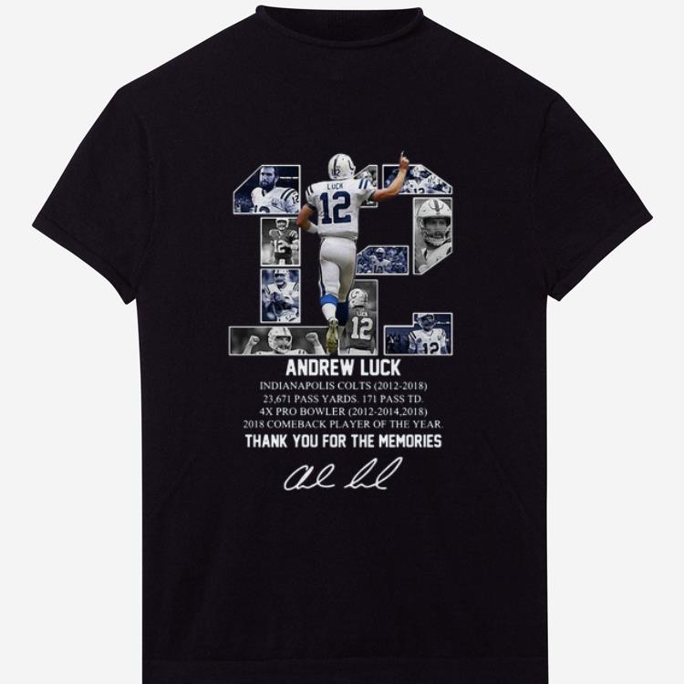 Premium 12 Andrew Luck Thank You For The Memories Signatures shirt