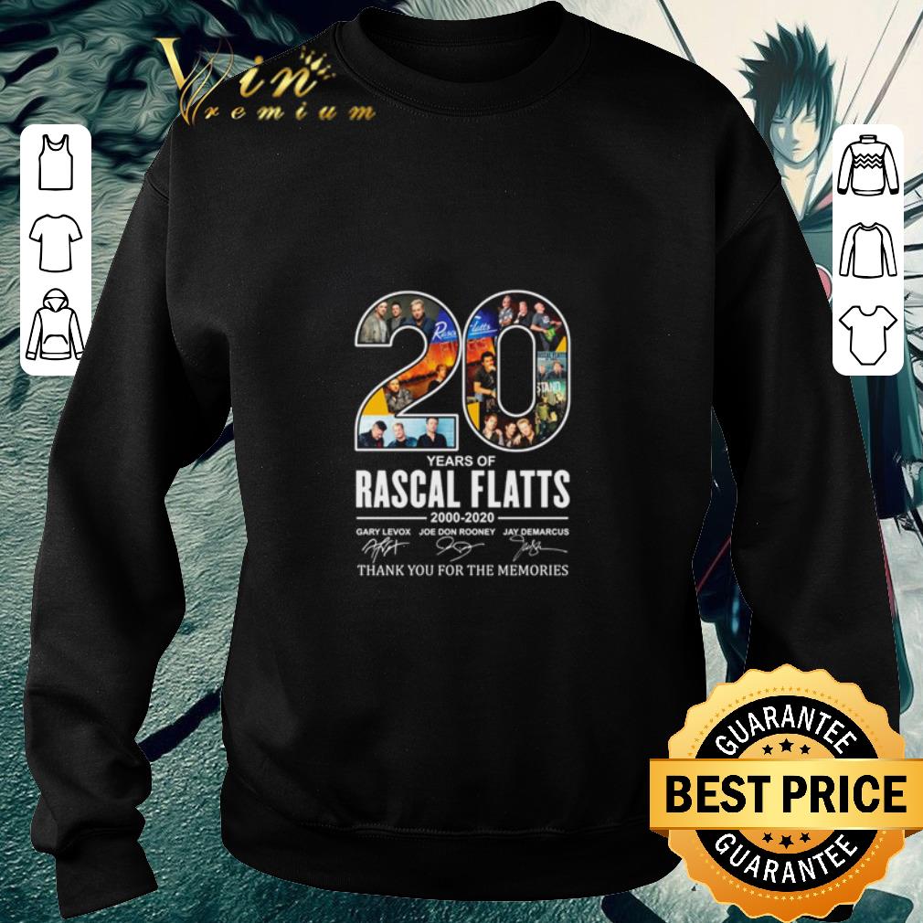 20 years of Rascal Flatts 2000-2020 signatures thank you for the memories shirt