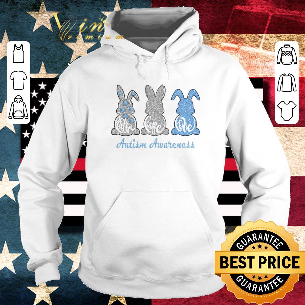 Awesome Rabbit bunny Faith Hope Love Autism Awareness shirt