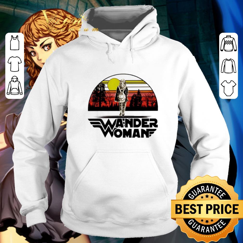 Awesome Wander woman logo sunset shirt