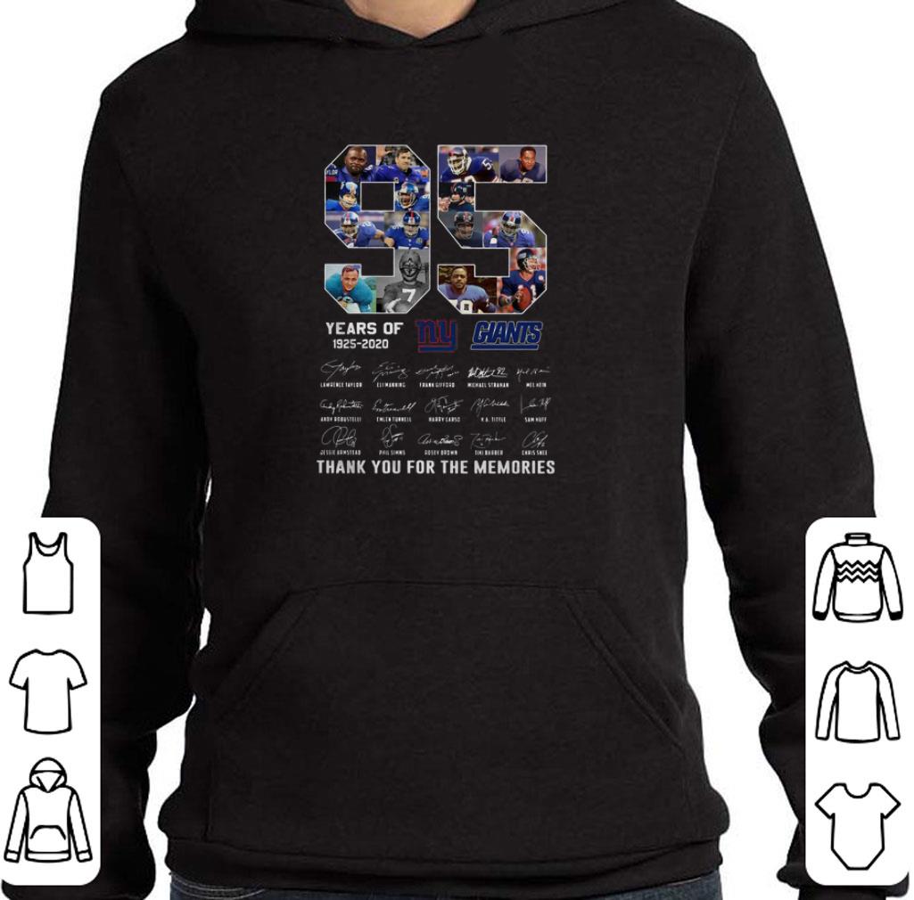 Original 95 years of New York Giants 1925-2020 signatures thank you for the memories shirt