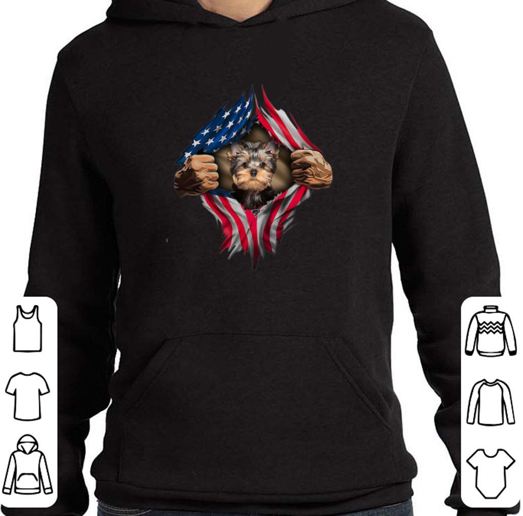 Original Yorkshire Terrier blood inside me American flag shirt