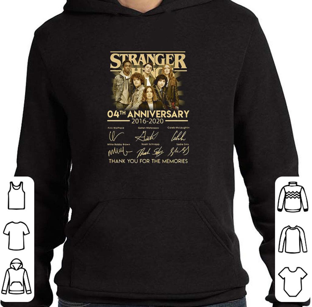 Premium Stranger Things 04th anniversary 2016 2020 signatures shirt