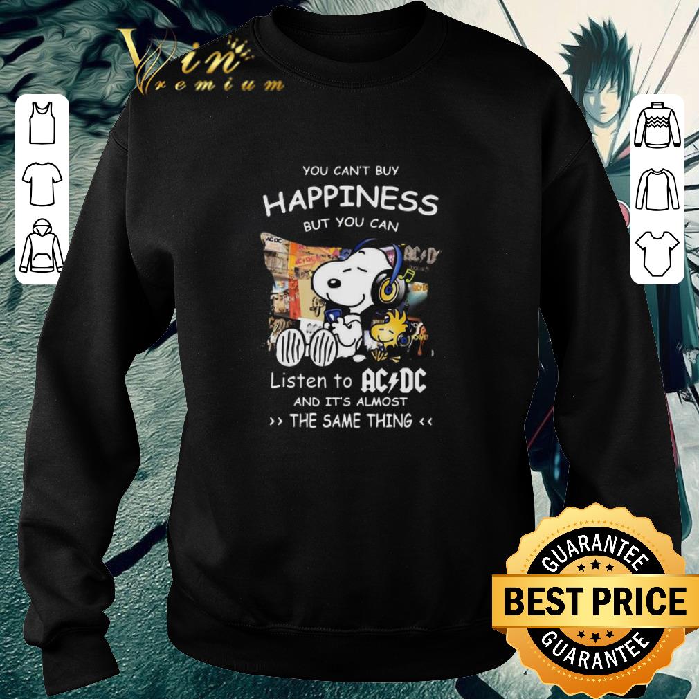 Pretty Snoopy Woodstock you can't buy happiness but you can listen to ACDC shirt