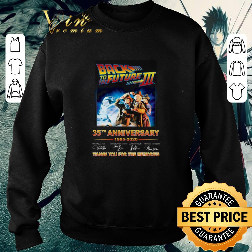 Top Back to the future part III 35th anniversary signatures thank you for the memories shirt 7 Top Back to the future part III 35th anniversary signatures thank you for the memories shirt