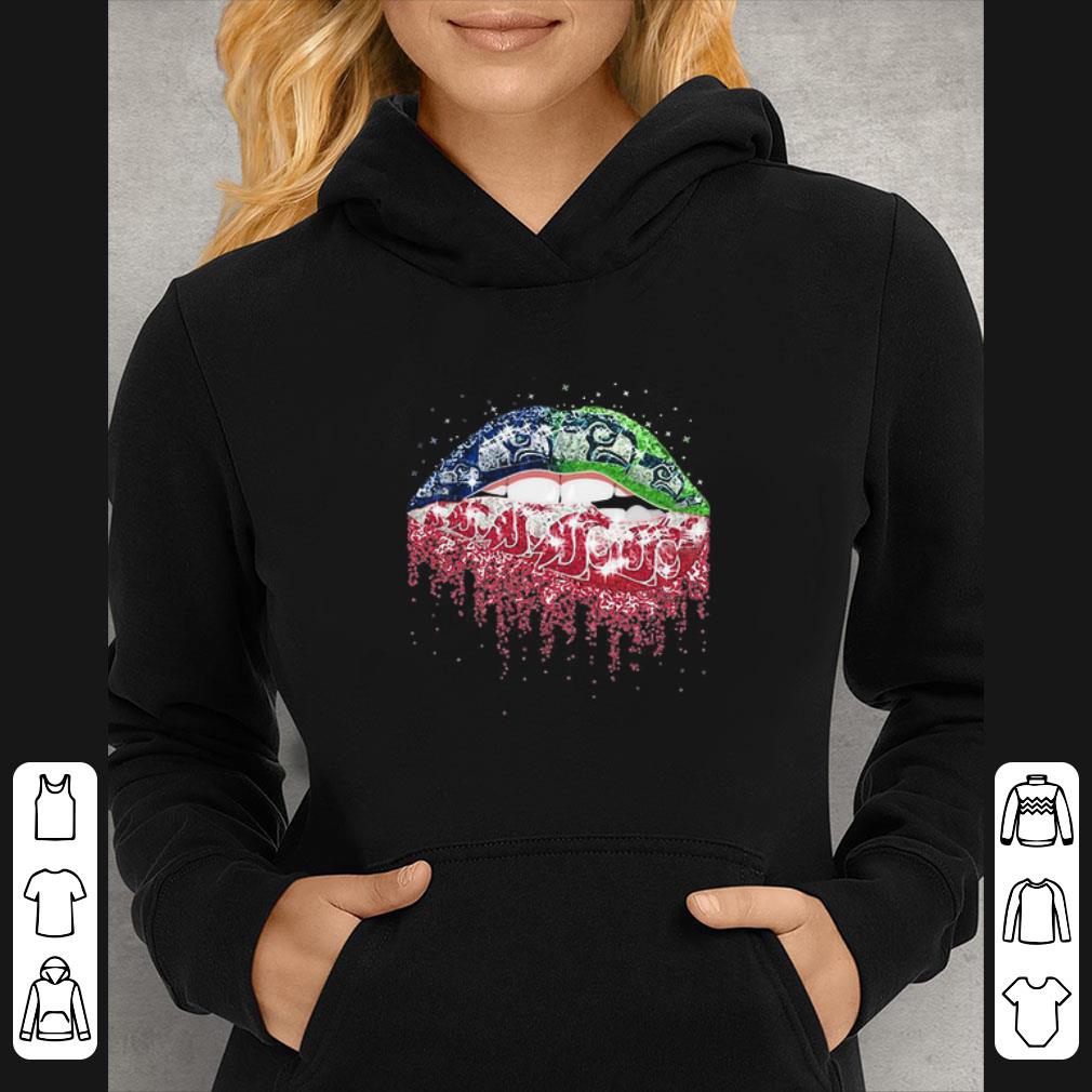 Top Glitter Lips Seattle Seahawks And Washington State Cougars shirt