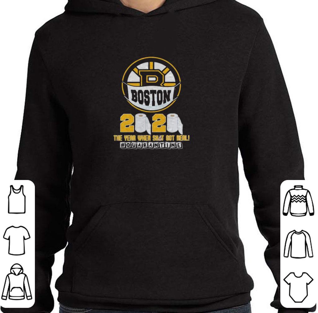 Awesome Boston Bruins 2020 the year when shit got real quarantine Coronavirus shirt