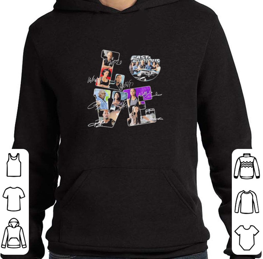 Hot Love Fast And Furious Movies All Character Signatures shirt