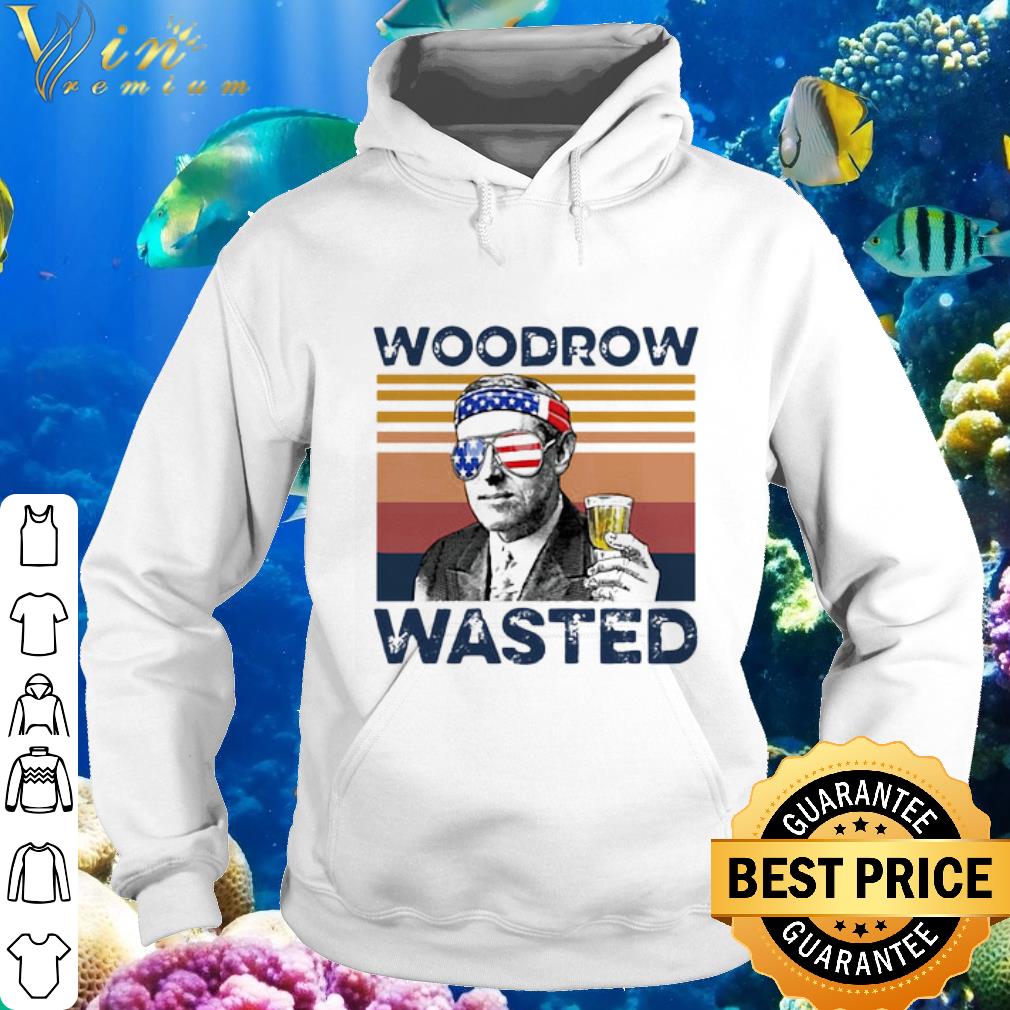 Top Woodrow Wilson Wasted Drink Beer Glass American Flag shirt