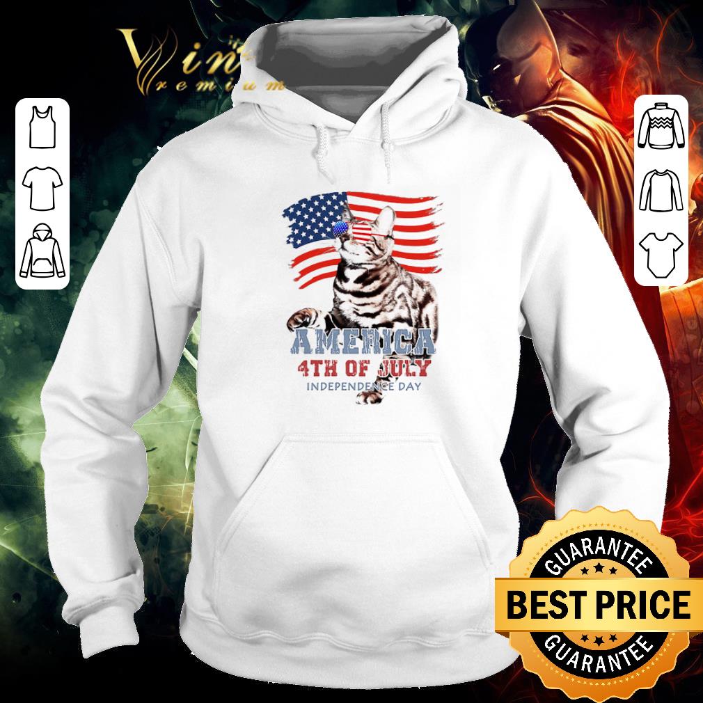 Awesome Cat American 4th of July flag veteran Independence day shirt