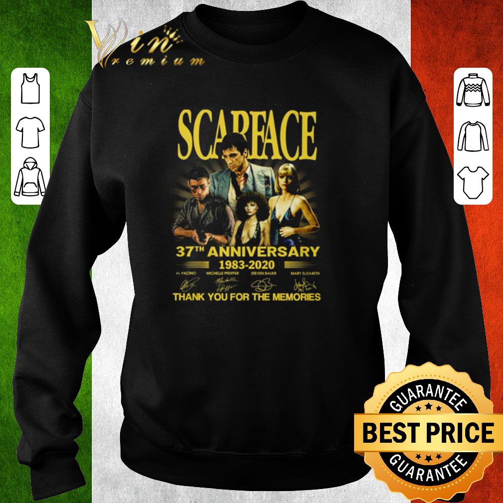 Top Scarface 37th Anniversary 1983-2020 characters signatures shirt