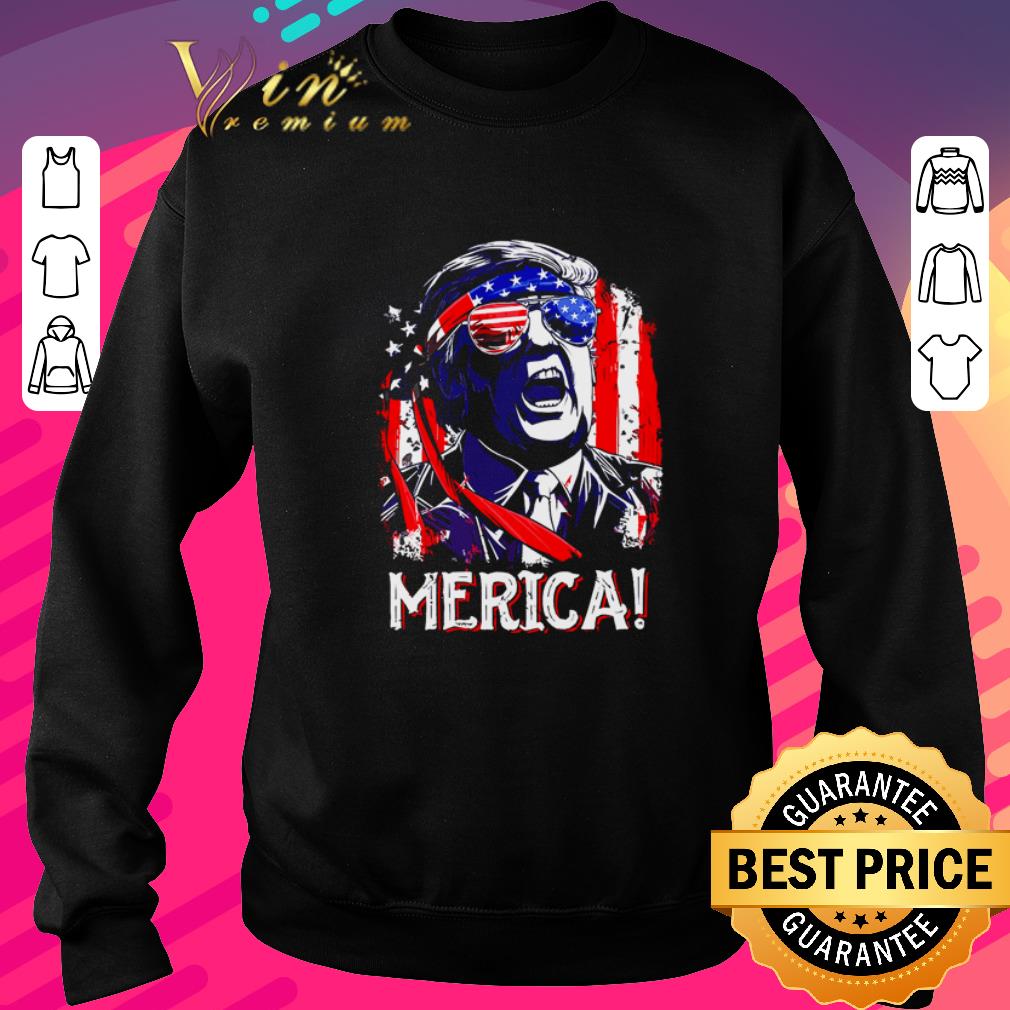 Premium Donald Trump Merica American Flag 4th of July shirt
