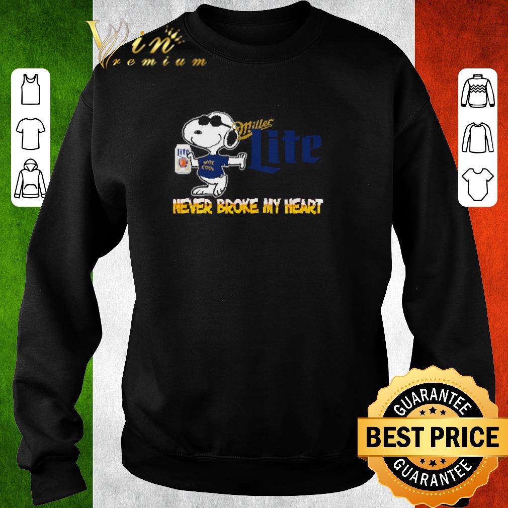 Pretty Snoopy Never Broke My Heart Miller Lite shirt