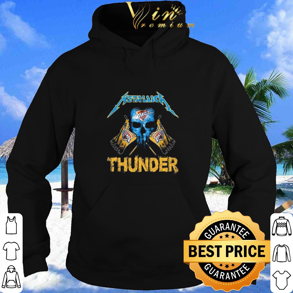 Cool Skull Mashup Metallica And Oklahoma City Thunder Flag shirt