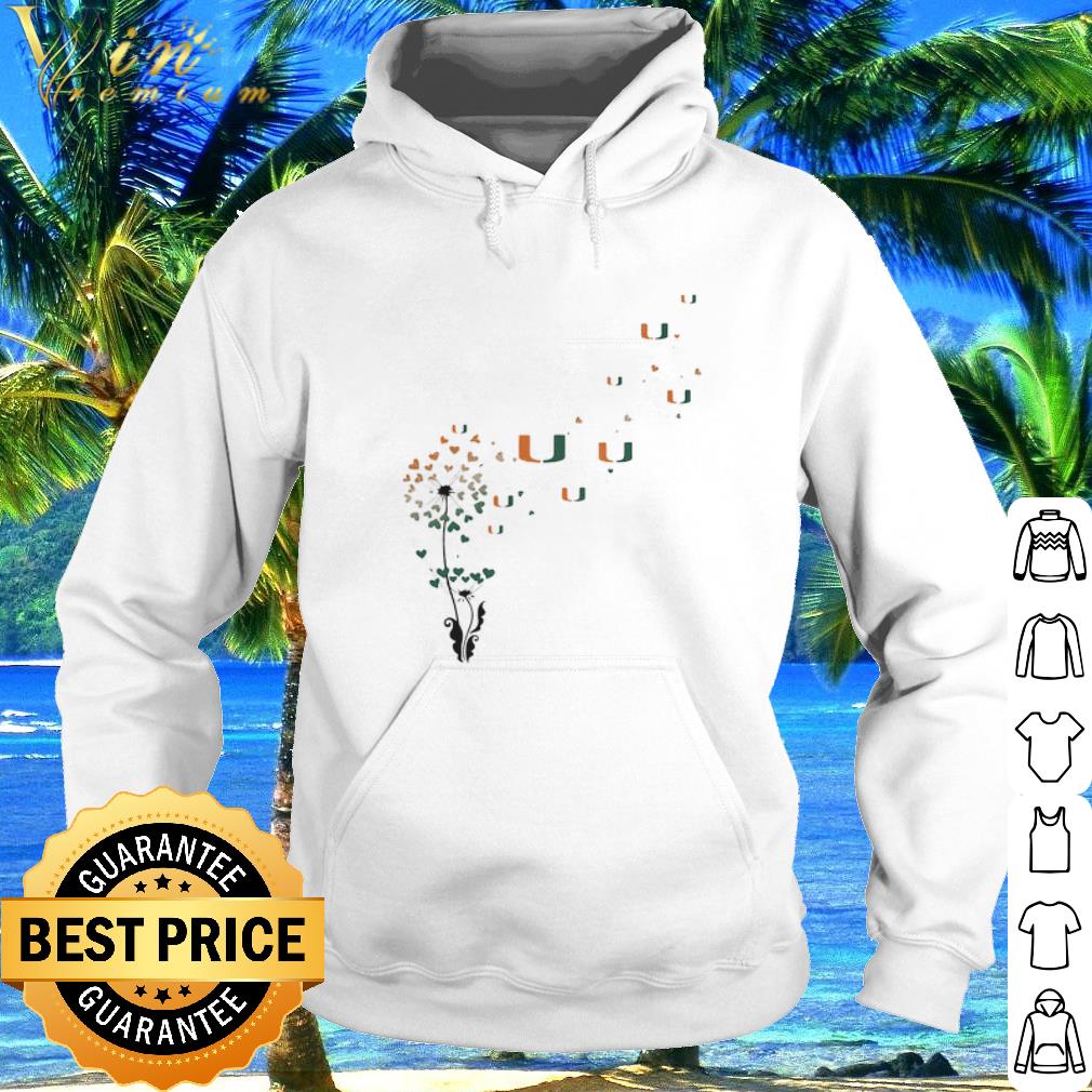 Cool Dandelion flower miami hurricanes football hearts shirt