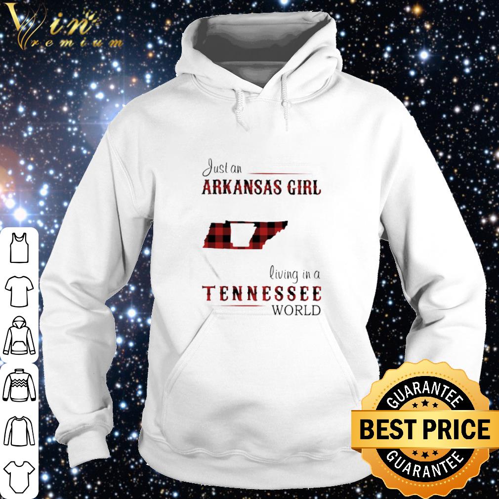 Top Just An Arkansas Girl Living In A Tennessee World Map shirt