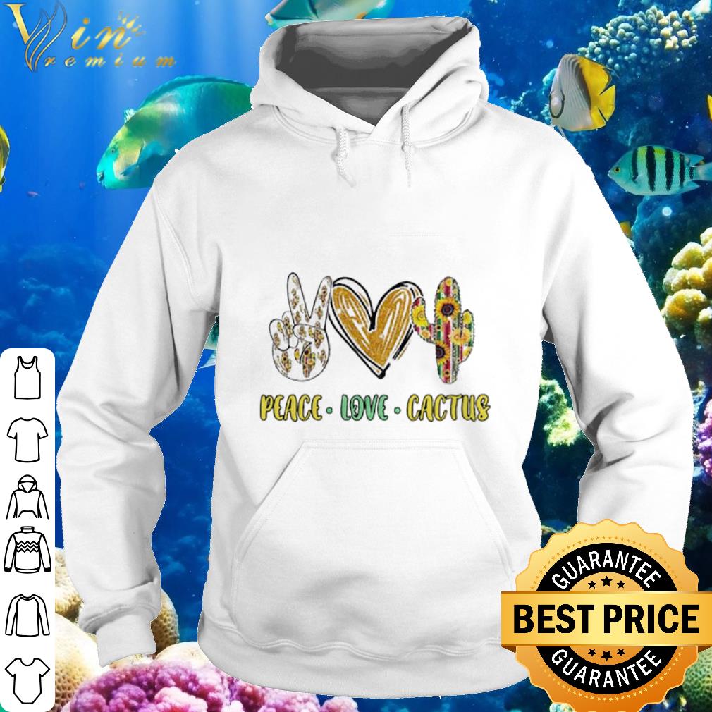 Official Glitter Peace Love Cactus Sunflower shirt
