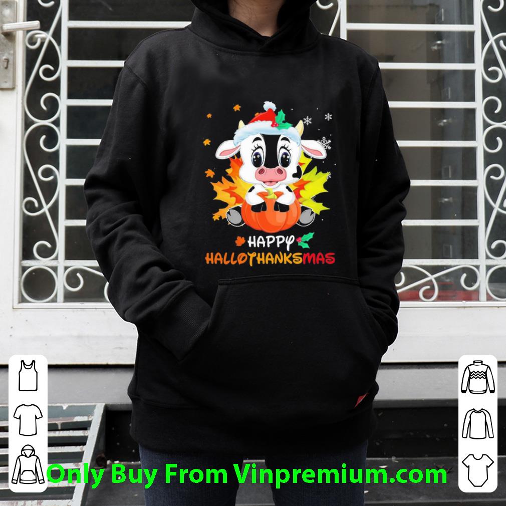 Hot Cow Hug Pumpkin Happy Hallothanksmas shirt