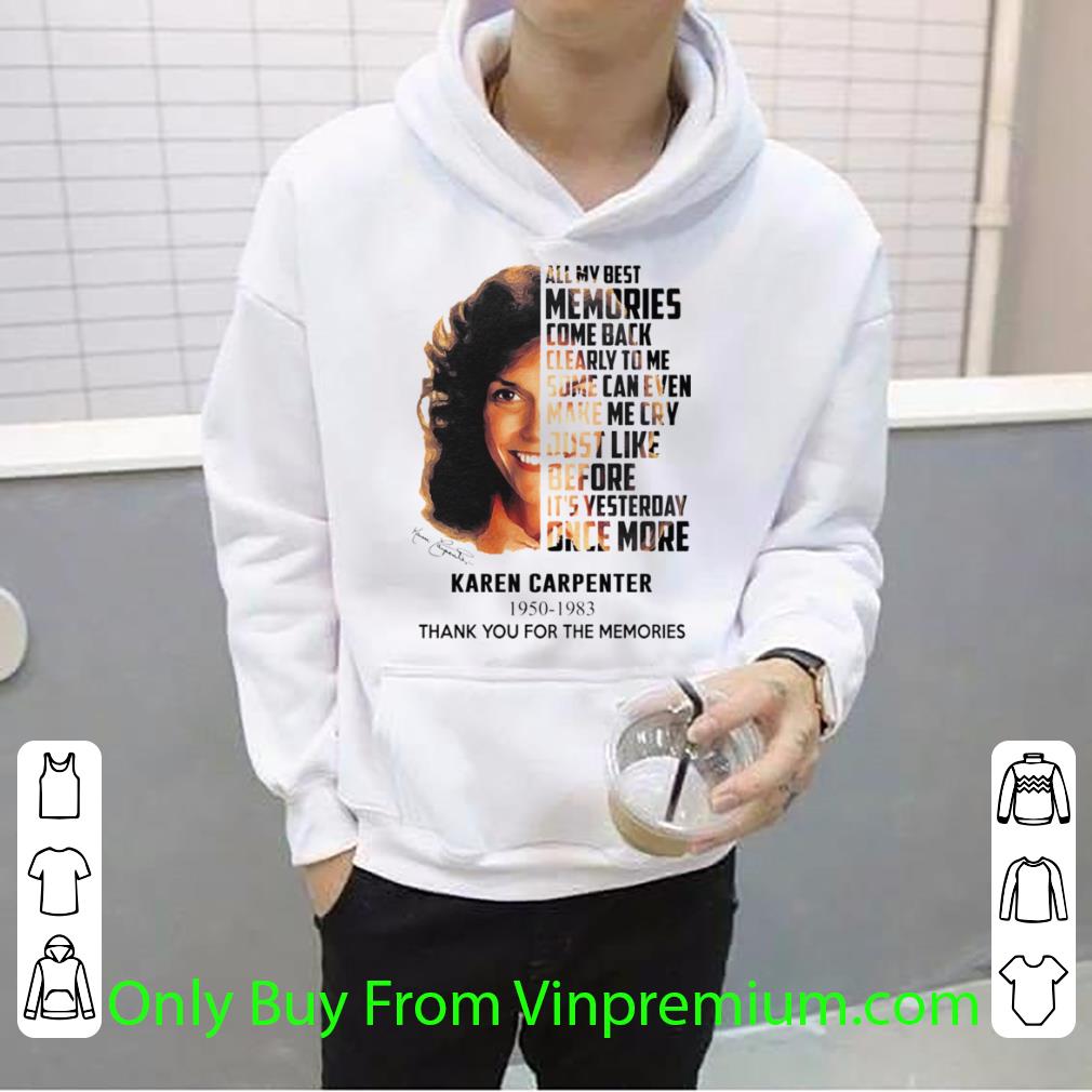 Top Karen Carpenter 1950 1983 Thank You For The Memories Signature shirt