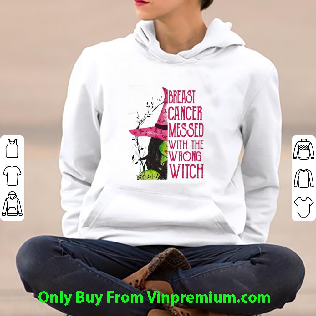 Nice Breast Cancer Messed With The Wrong Witch Halloween shirt