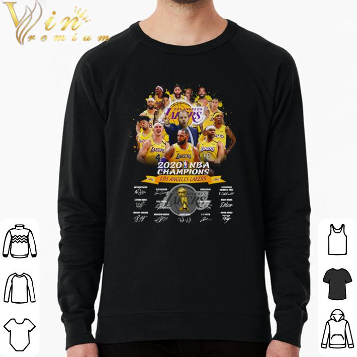 Hot Los Angeles Lakers 2020 NBA Champions basketball signatures shirt sweatshirt
