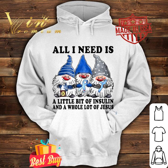 Hot Gnomes a little bit of insulin Jesus Diabetes Awareness Christmas shirt