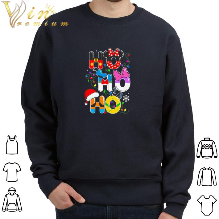 Official Ho Ho Ho Mickey Mouse Light Merry Christmas tshirt sweatshirt