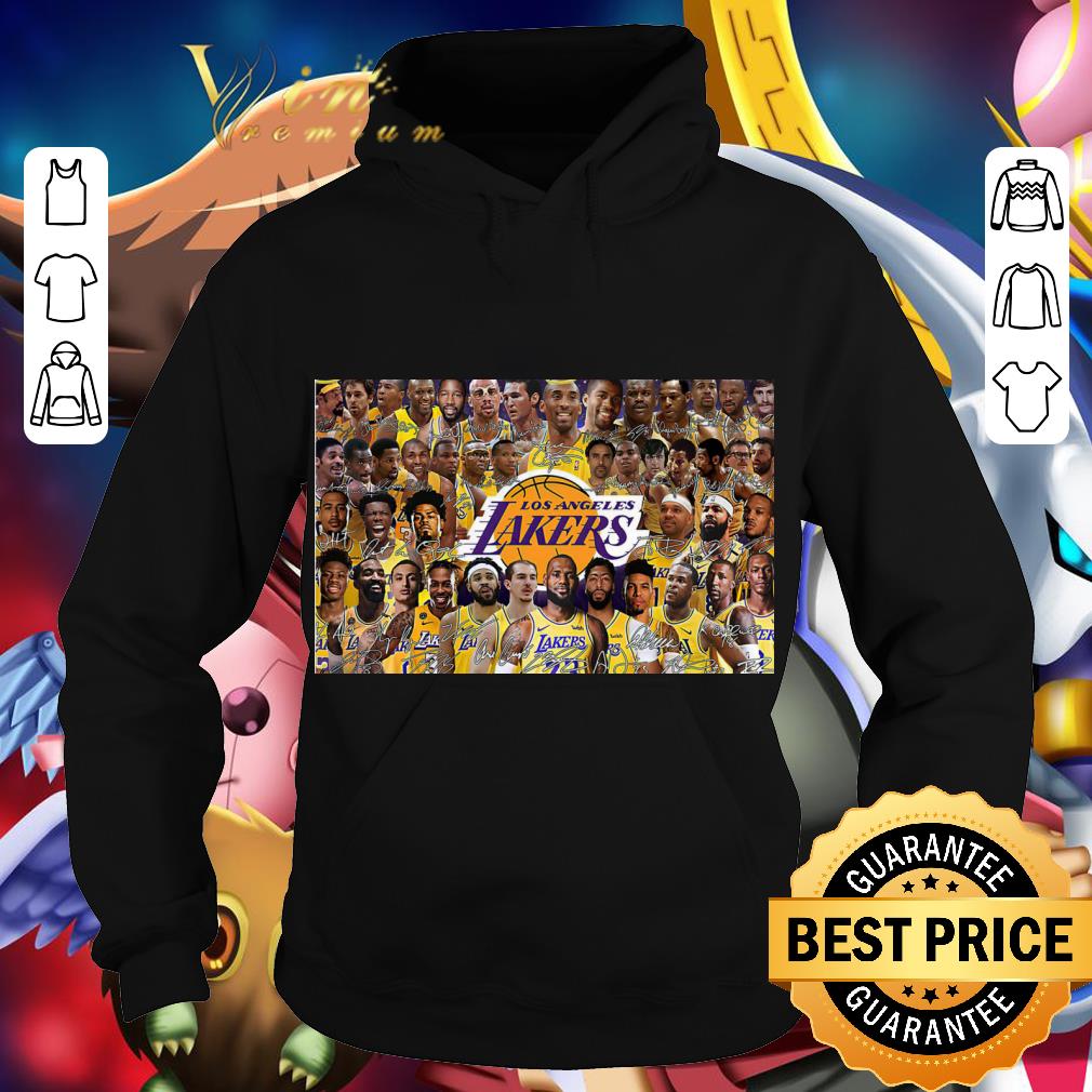 Hot Los Angeles Lakers team basketball signatures poster shirt