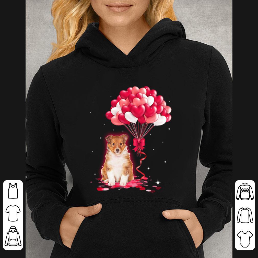 Great Shetland Sheepdog Love Balloons heart shirt