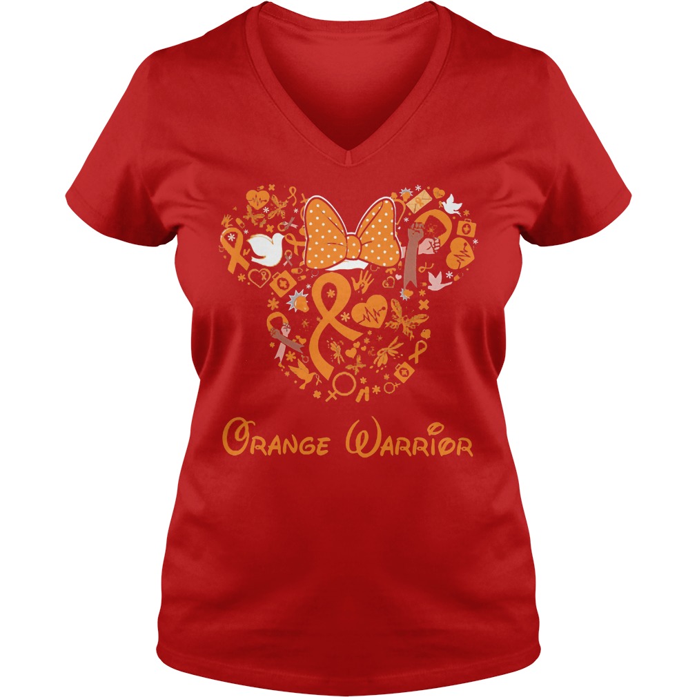 Mickey Mouse Breast Cancer Orange Warrior Shirt 5 Mickey Mouse Orange Warrior V Neck