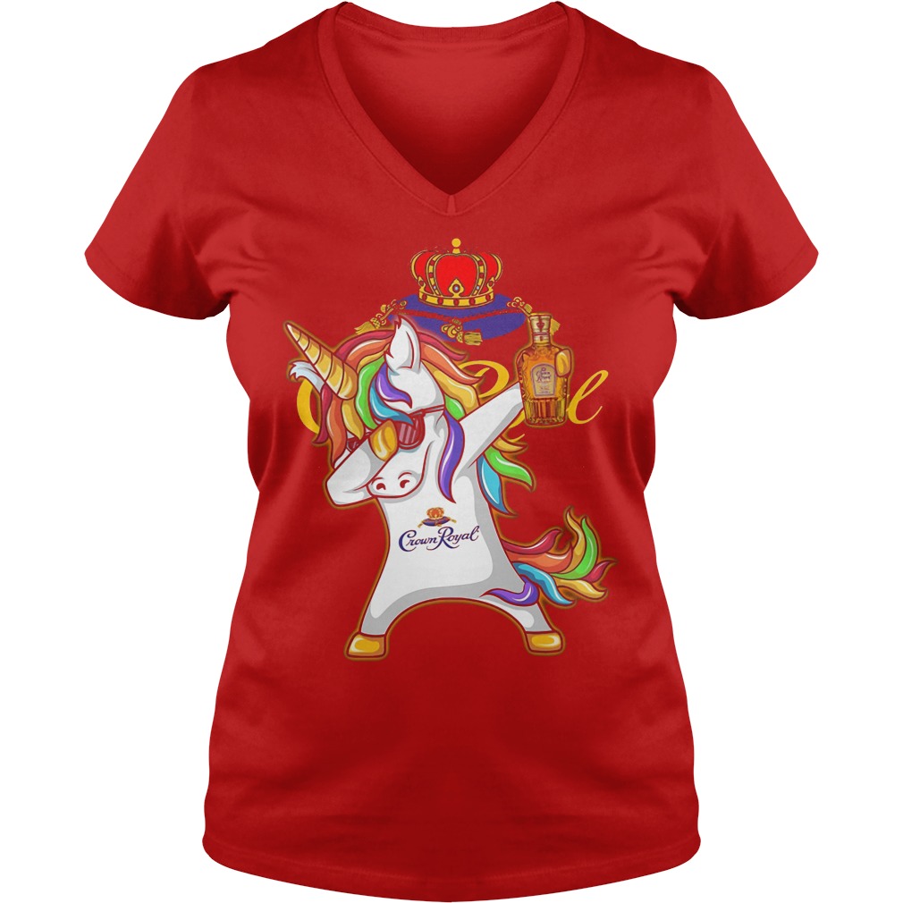 Unicorn Dabbing Crown Royal Wine Shirt 5 Unicorn Dabbing Crown Royal Wine V Neck