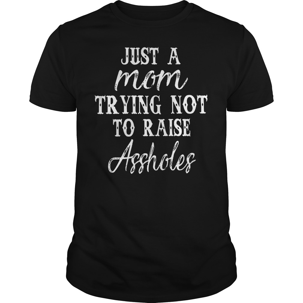 Just A Mom Trying Not To Raise Assholes T-Shirt 8 Just A Mom Trying Not To Raise Assholes T-Shirt Guys Tee
