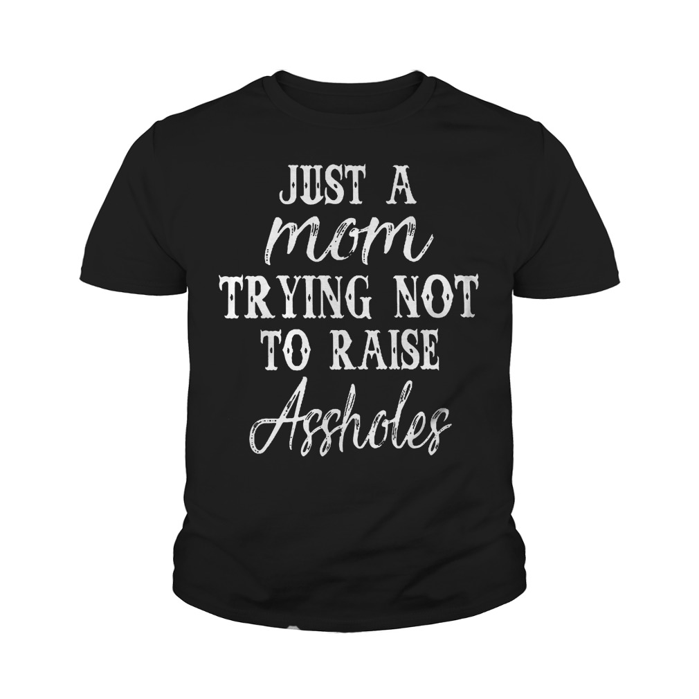Just A Mom Trying Not To Raise Assholes T-Shirt 9 Just A Mom Trying Not To Raise Assholes T-Shirt Youth Tee