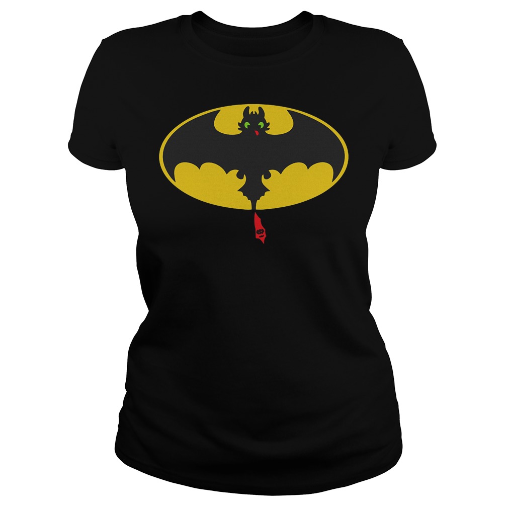 Toothless Batman How To Train Your Dragon Mashup T-Shirt 7 Toothless Batman How To Train Your Dragon Mashup T-Shirt Ladies Tee