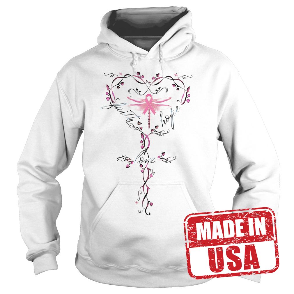 Official Breast Cancer dragon fly faith hope love shirt 2 Official Breast Cancer dragon fly faith hope love shirt Hoodie