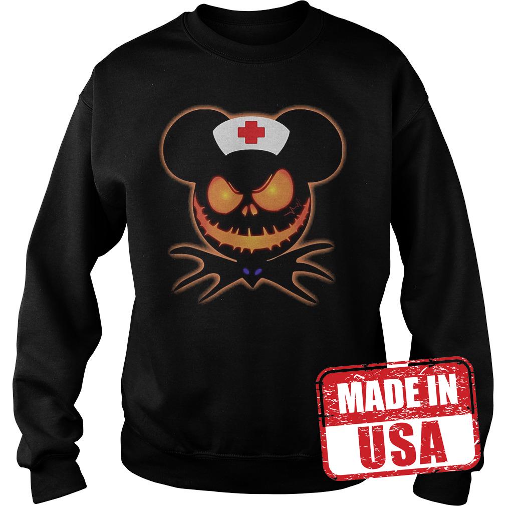 Official Mickey Nurse Pumpkin Jack Skellington shirt 3 Official Mickey Nurse Pumpkin Jack Skellington shirt Sweatshirt Unisex