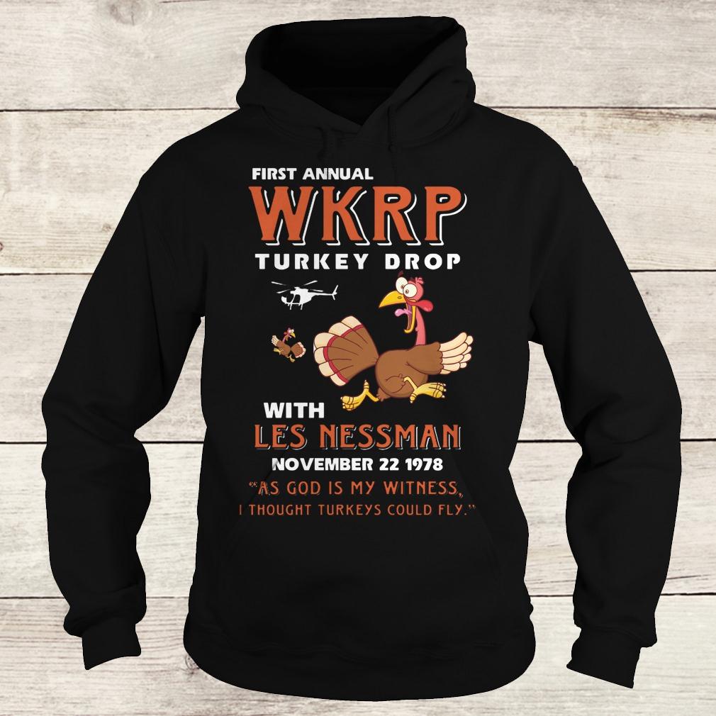 Official Thankgiving First Annual WKRP Turkey drop with les nessman shirt Hoodie