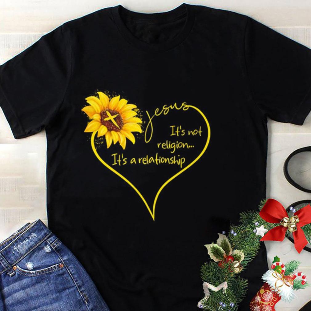 Awesome  Official Sunflower Jesus it’s not religion it’s a relationship shirt